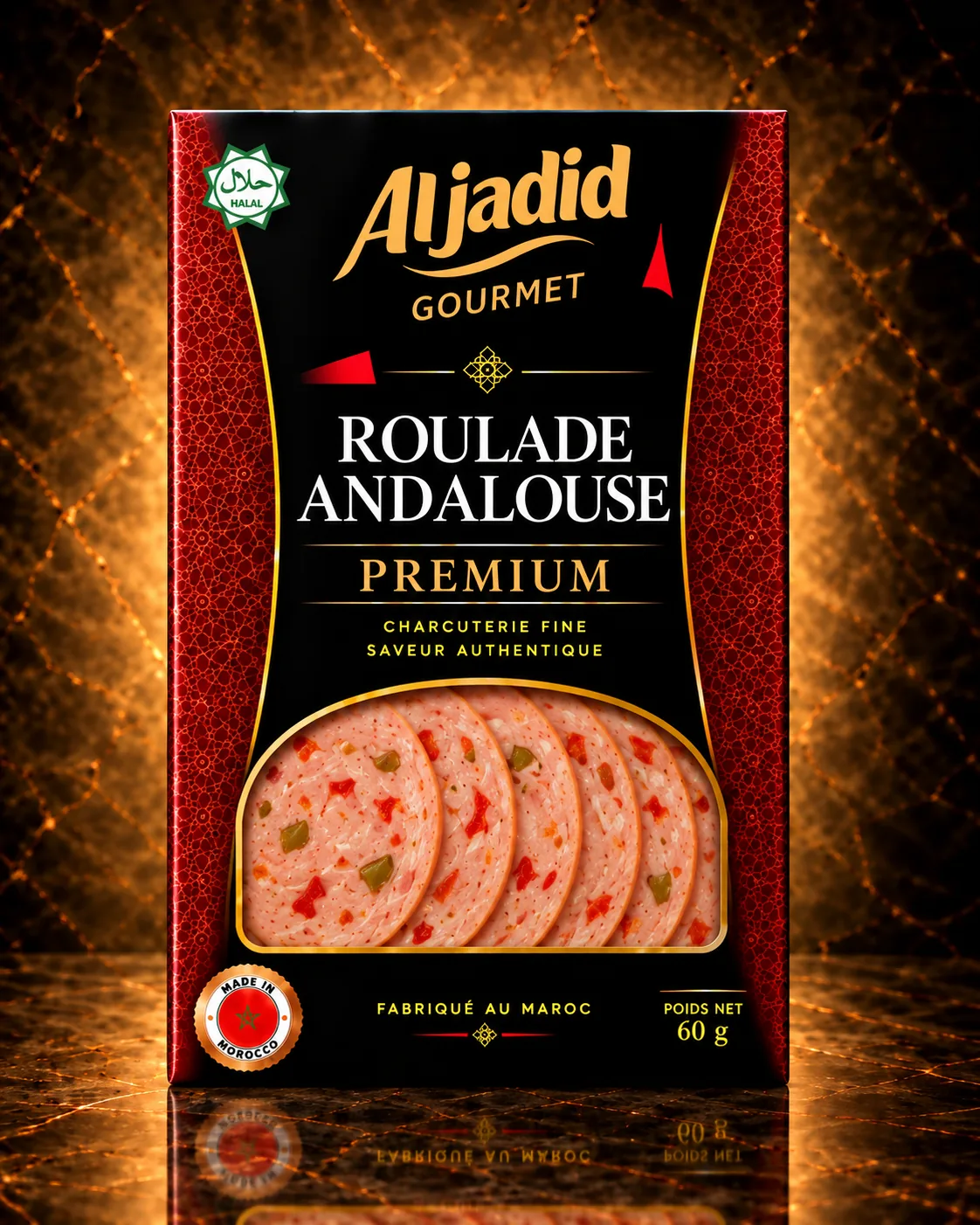 Roulade andalouse tranchée — Les couleurs d'Andalousie, tranchées fin