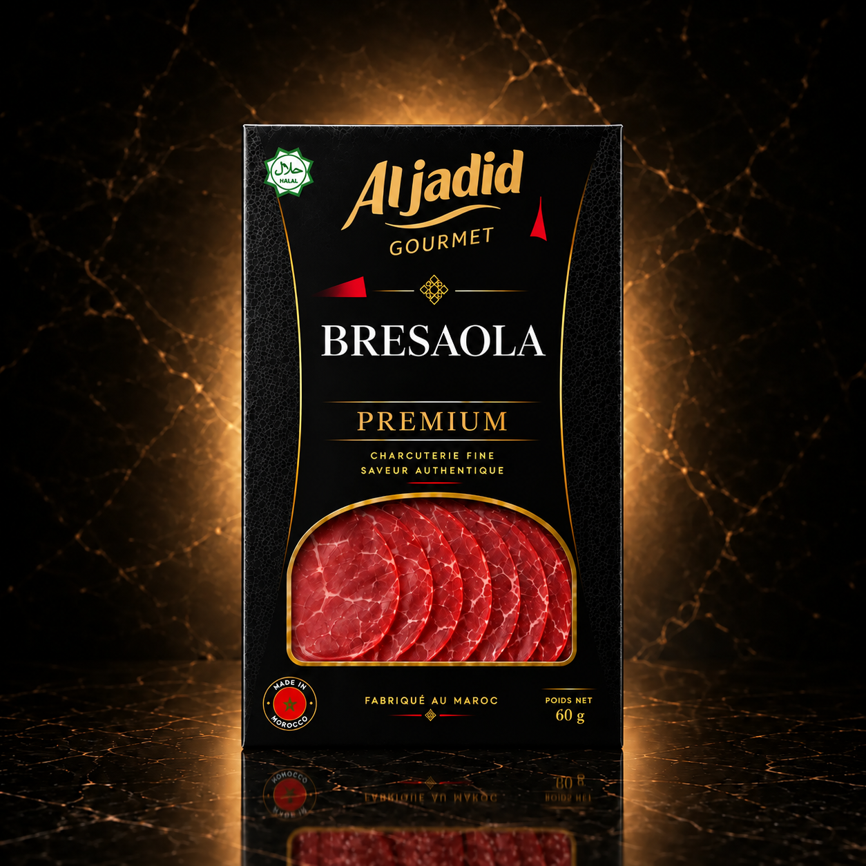 Bresaola tranchée — La tranche translucide, prête à servir
